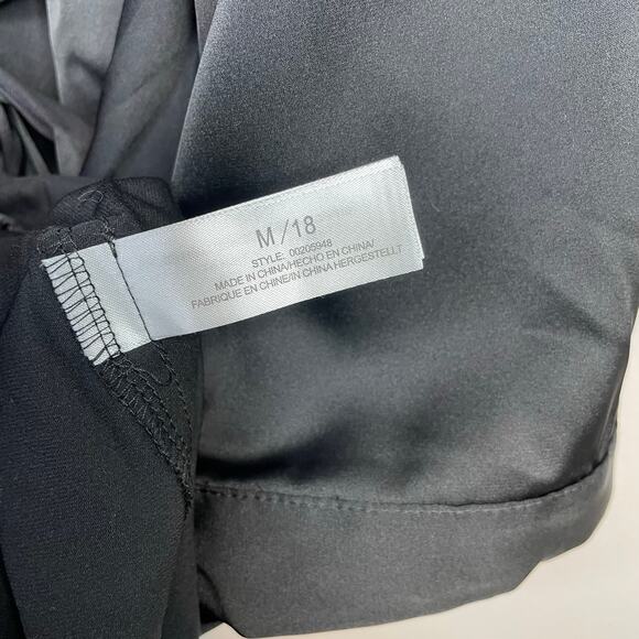 Fox & Royal City Chic Long Black Satin Robe Classic Minimalist Plus Size 18 M - Picture 12 of 15